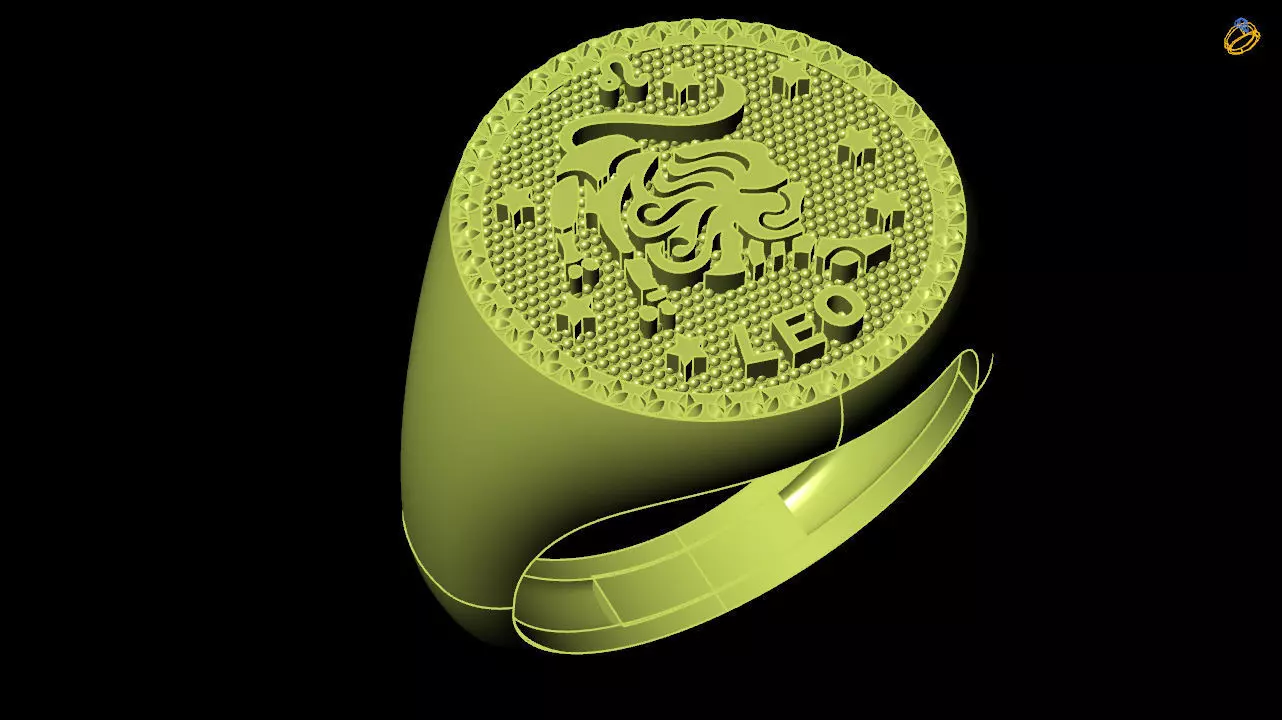 leo  zodiac ring collection 3D print model_0