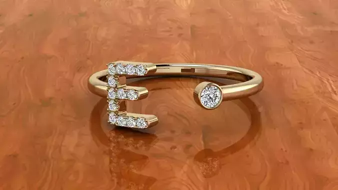 Jewelry Alphabet Ring E
