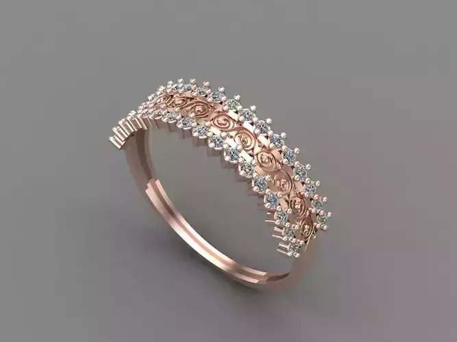 Womens Diamond Signet Ring Women Rings 3dmodels 3D print model