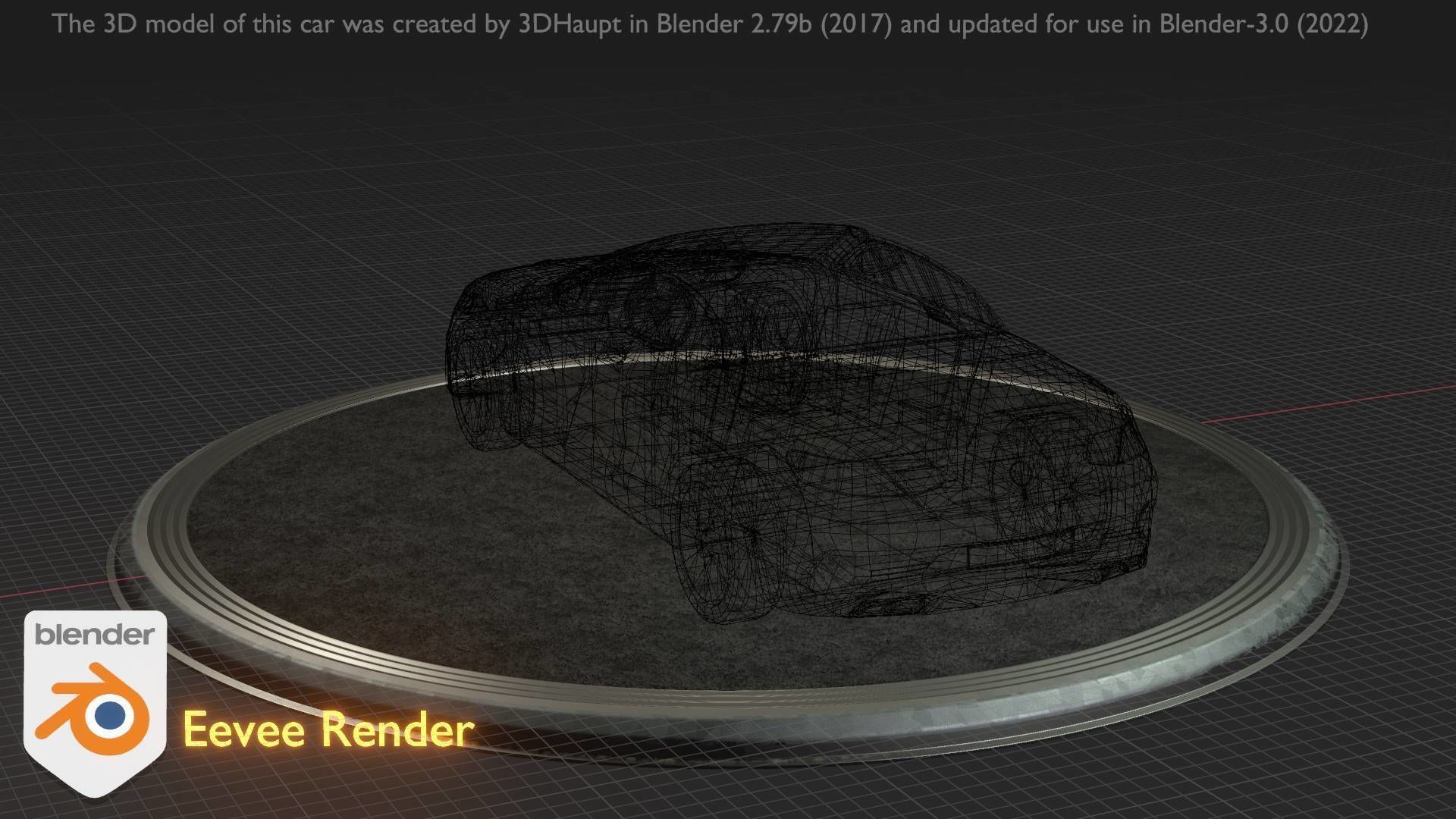 City Car 60 Top-Class Cabrio Open Type-A Blue Low-poly 3D model_45