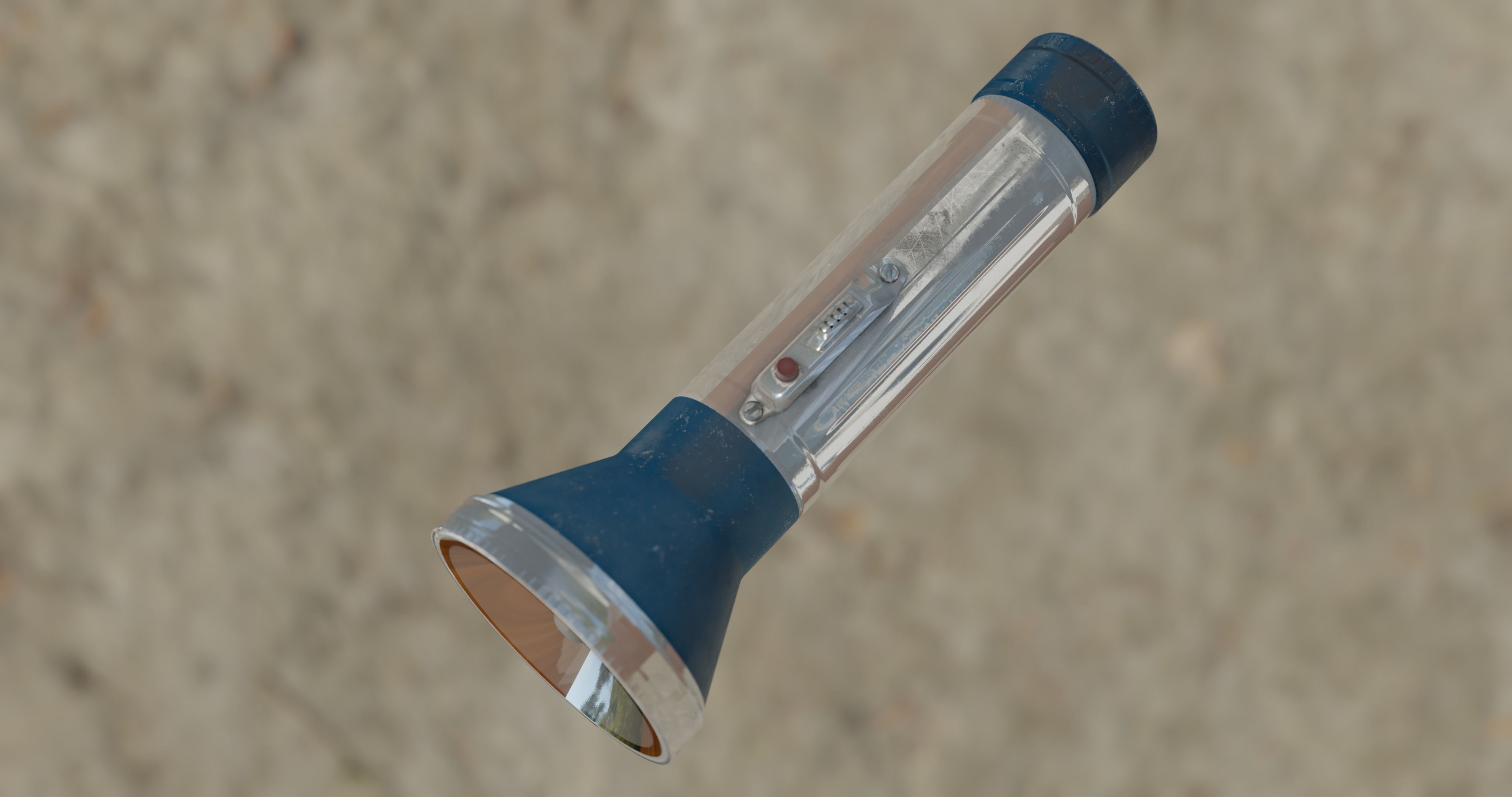 old vintage dusty ussr flashlight Low-poly 3D model_2