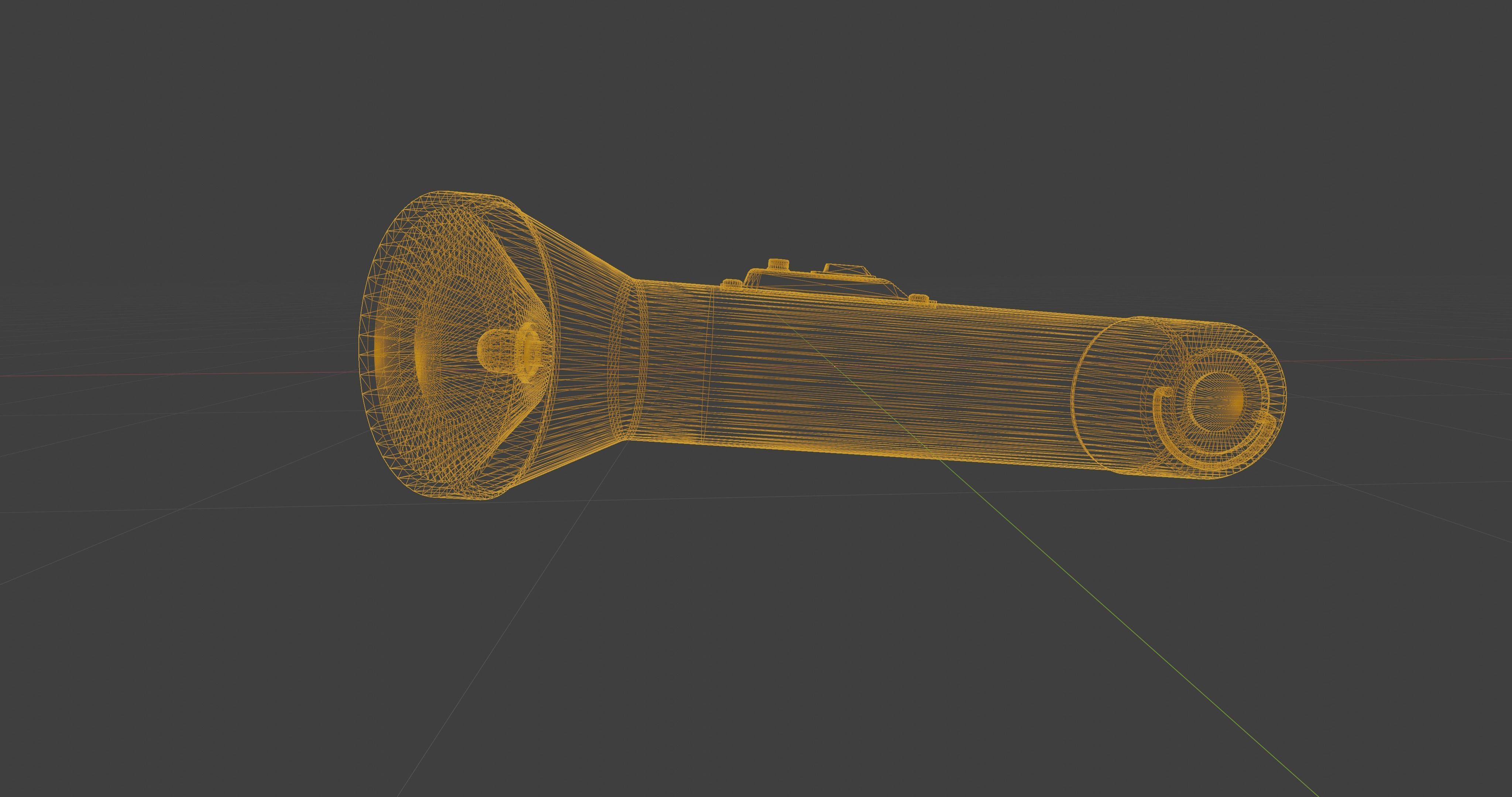 old vintage dusty ussr flashlight Low-poly 3D model_4