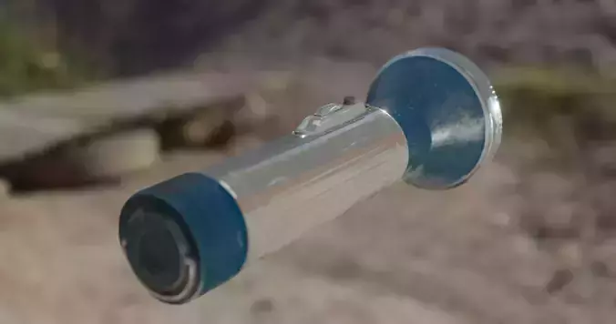 old vintage dusty ussr flashlight Low-poly 3D model