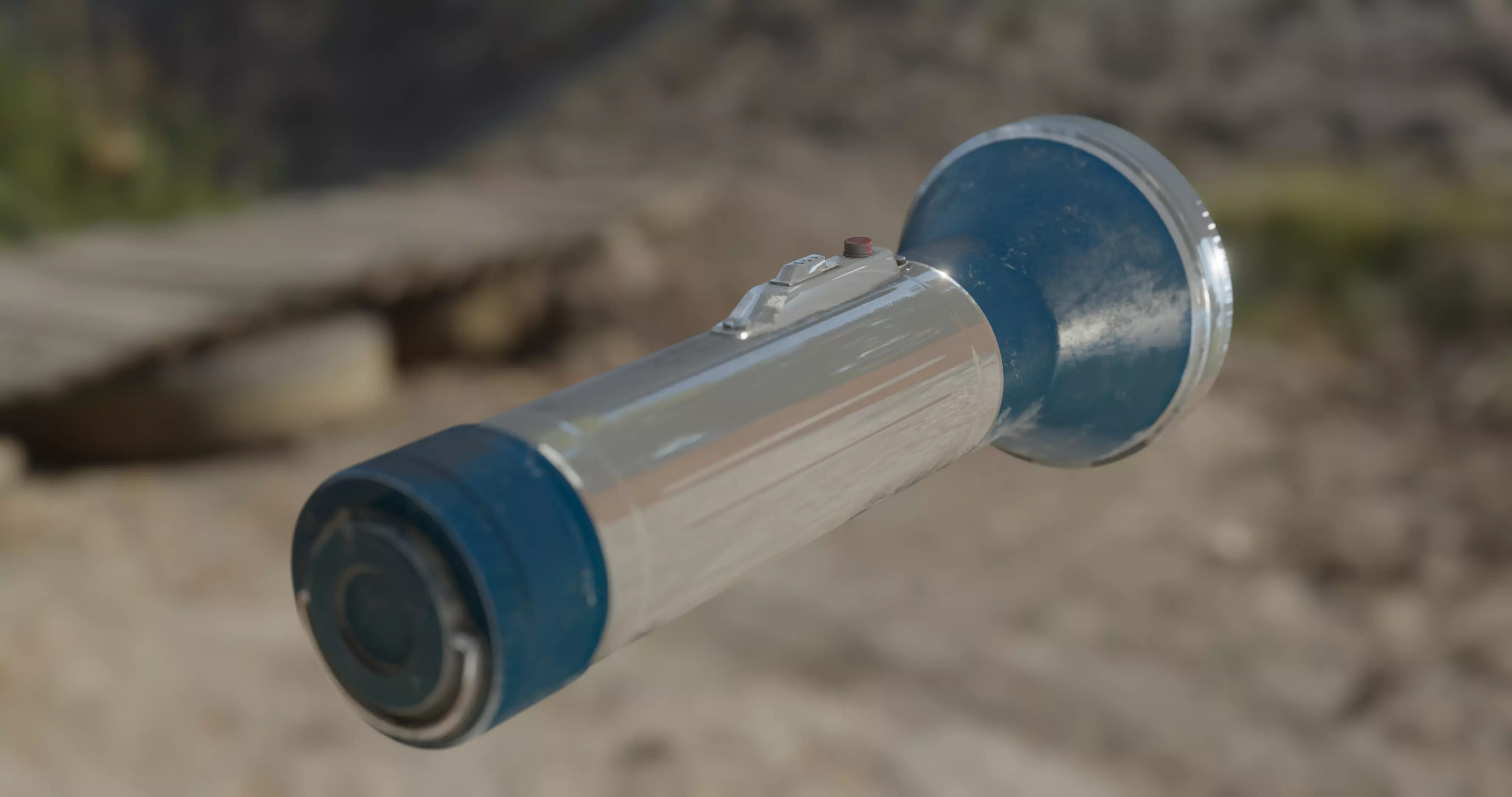 old vintage dusty ussr flashlight Low-poly 3D model_0