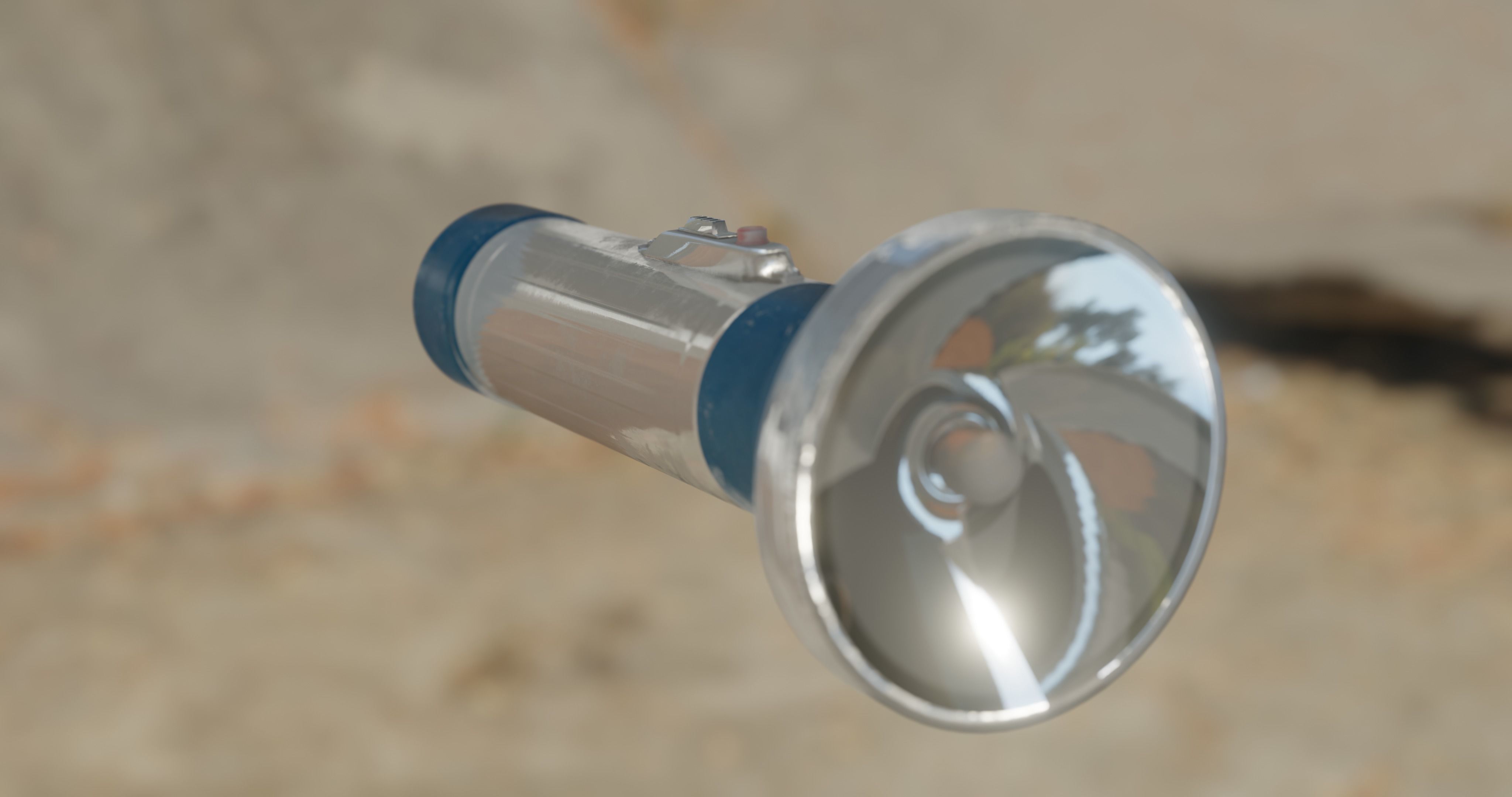 old vintage dusty ussr flashlight Low-poly 3D model_1