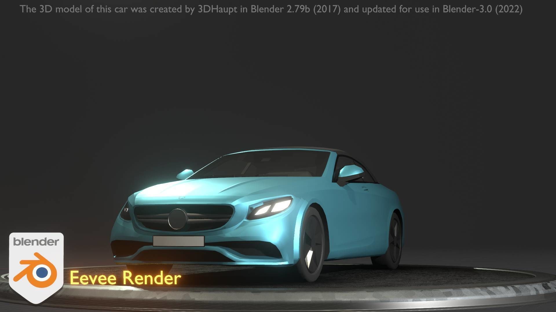 City Car 61 Upper Class Type-A Blue Low-poly 3D model_47