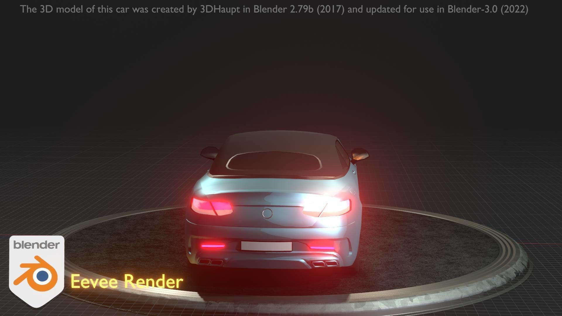 City Car 61 Upper Class Type-A Blue Low-poly 3D model_78