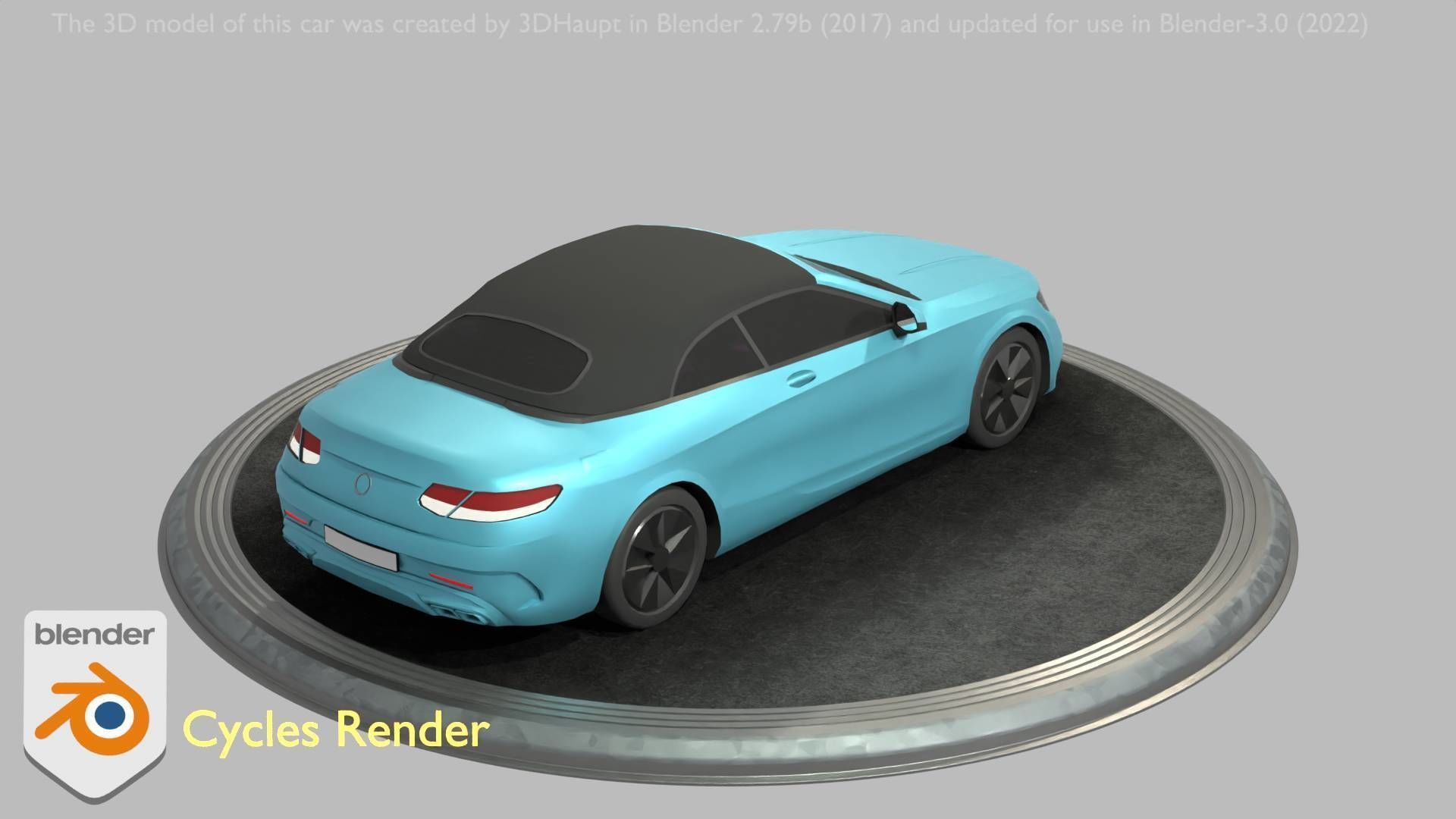 City Car 61 Upper Class Type-A Blue Low-poly 3D model_70