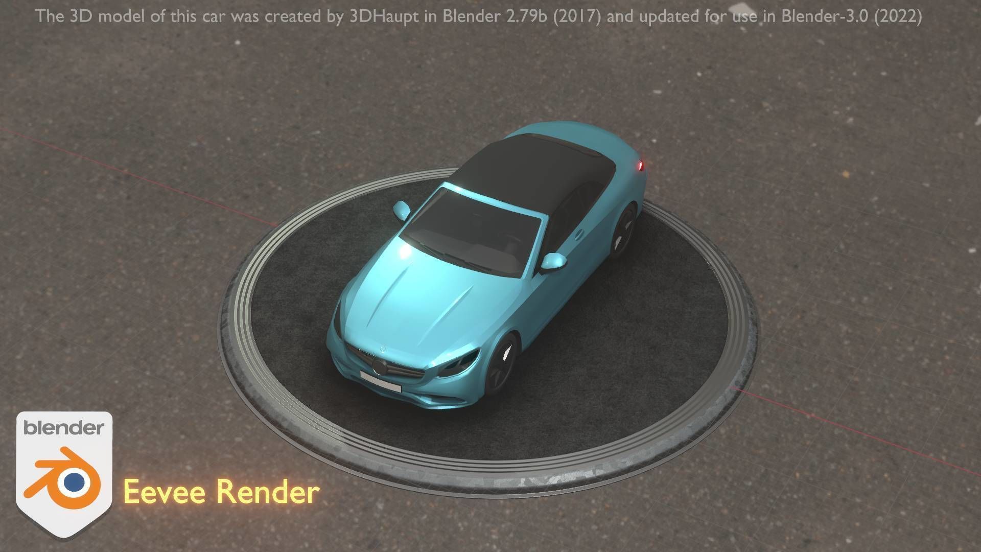 City Car 61 Upper Class Type-A Blue Low-poly 3D model_49