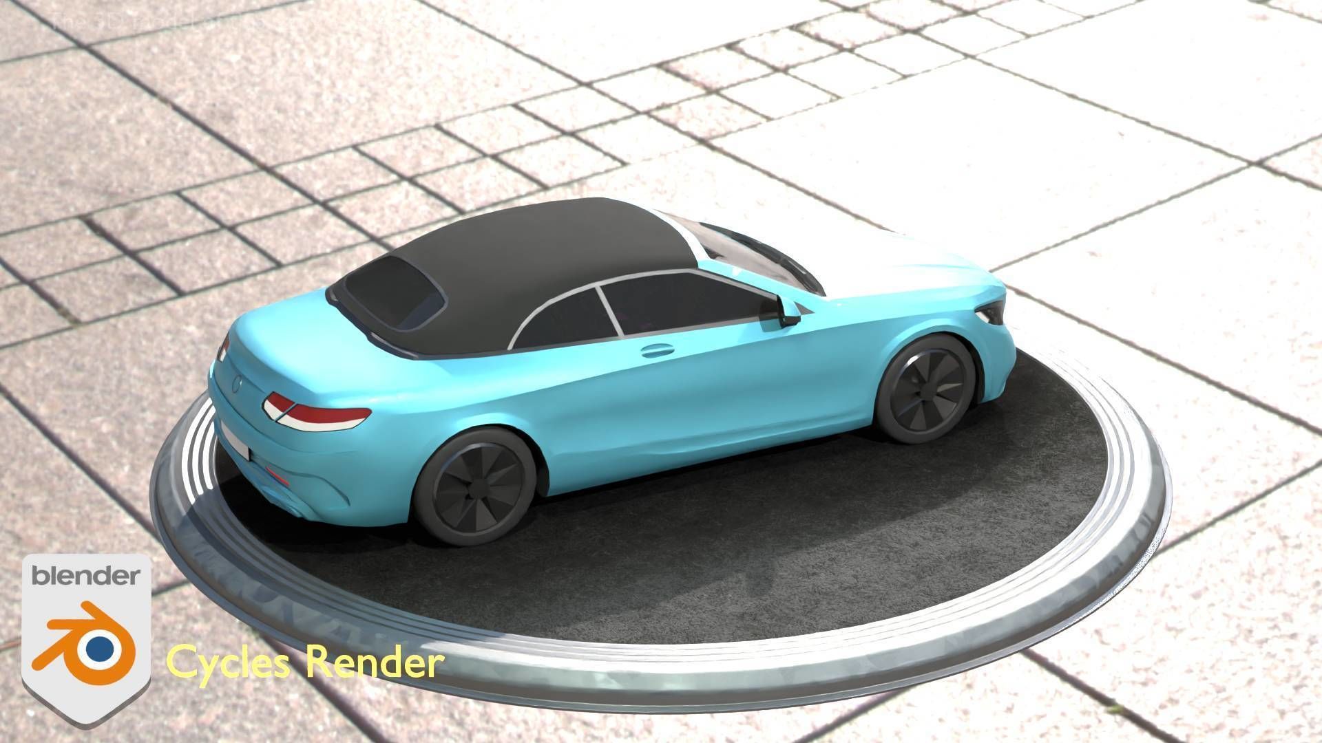 City Car 61 Upper Class Type-A Blue Low-poly 3D model_92