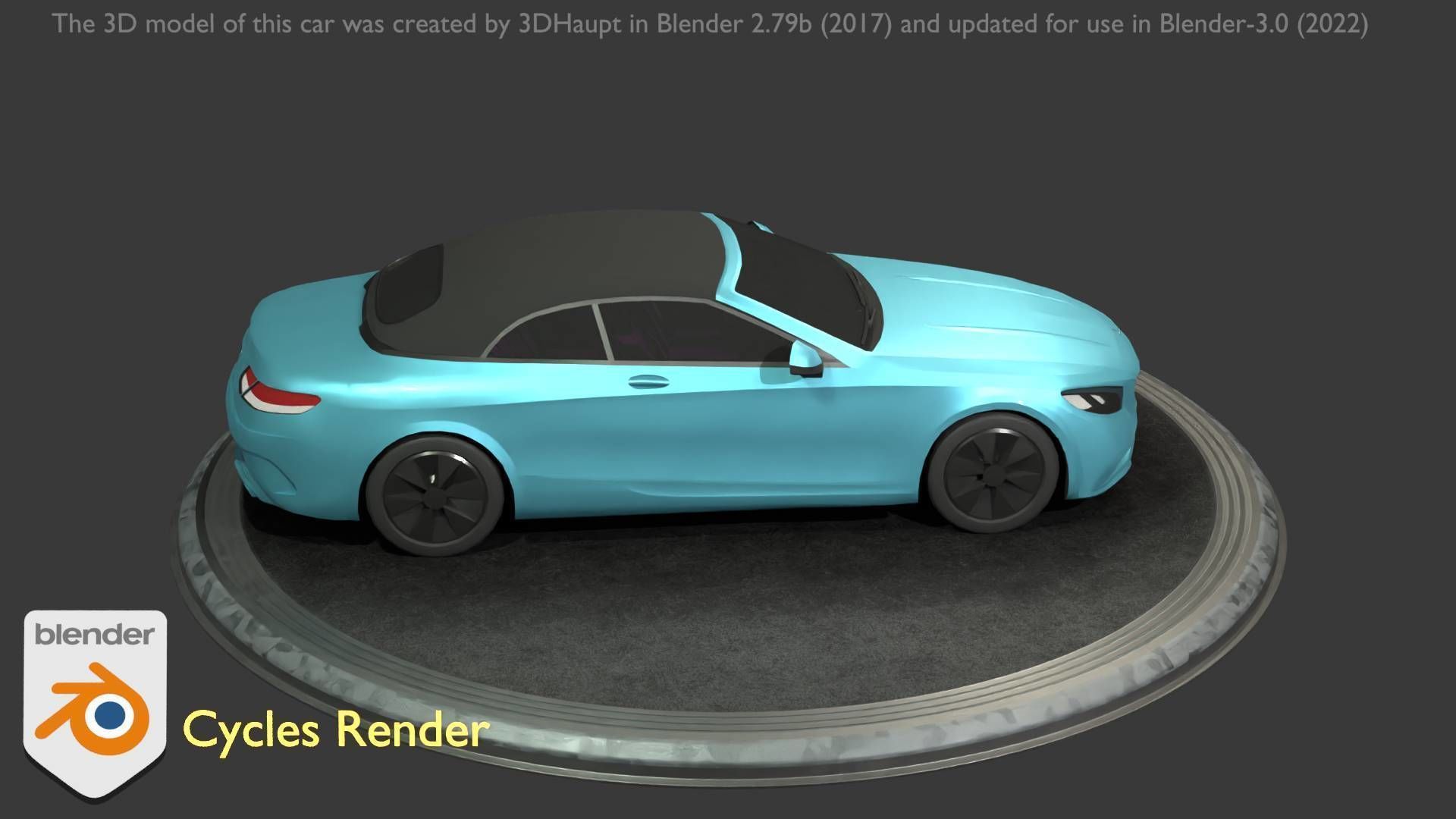City Car 61 Upper Class Type-A Blue Low-poly 3D model_53