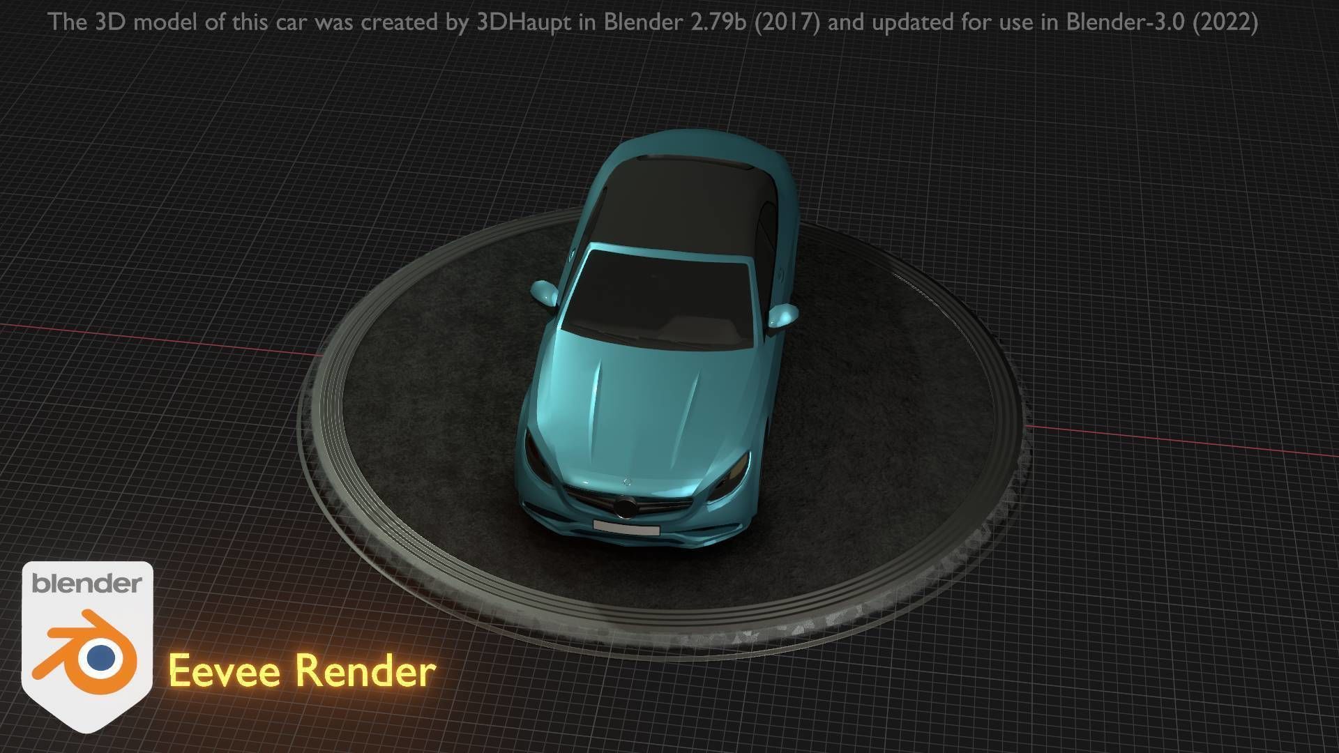 City Car 61 Upper Class Type-A Blue Low-poly 3D model_74