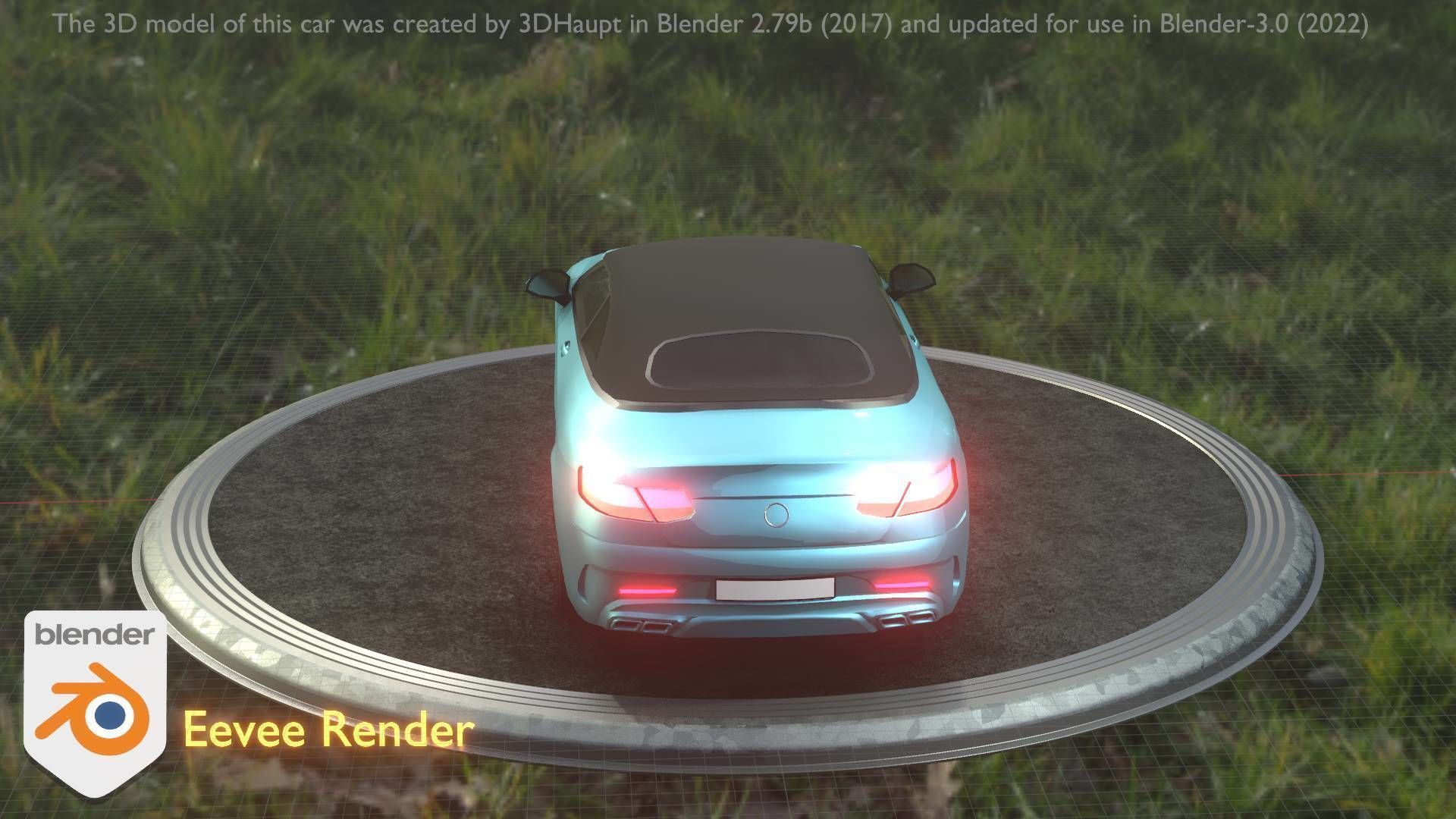 City Car 61 Upper Class Type-A Blue Low-poly 3D model_100