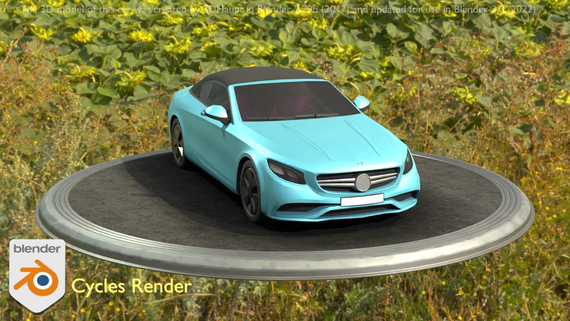 City Car 61 Upper Class Type-A Blue Low-poly 3D model_86