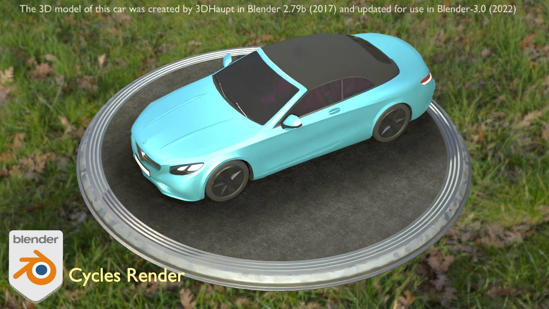 City Car 61 Upper Class Type-A Blue Low-poly 3D model_31