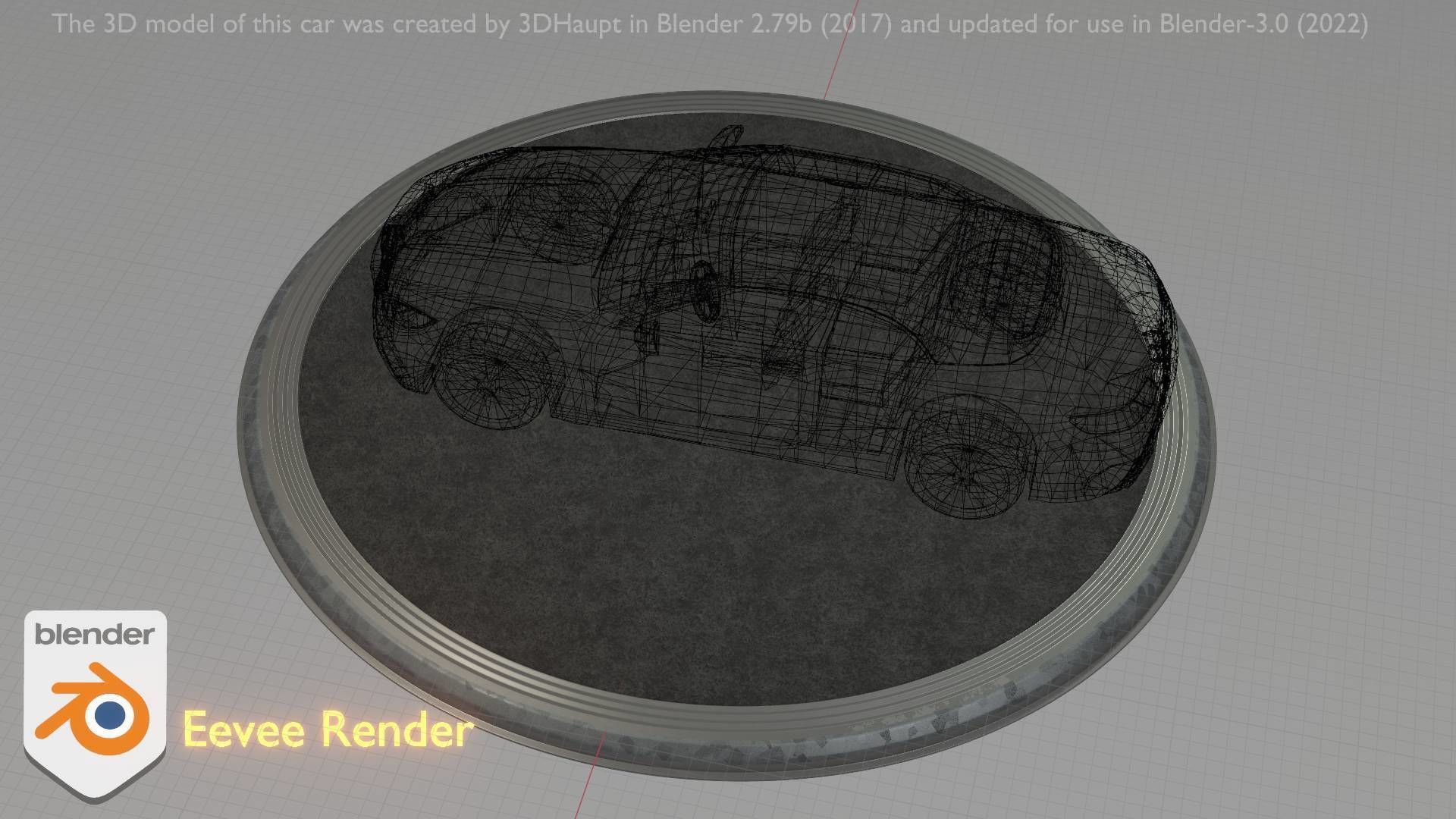 City Car 61 Upper Class Type-A Blue Low-poly 3D model_73