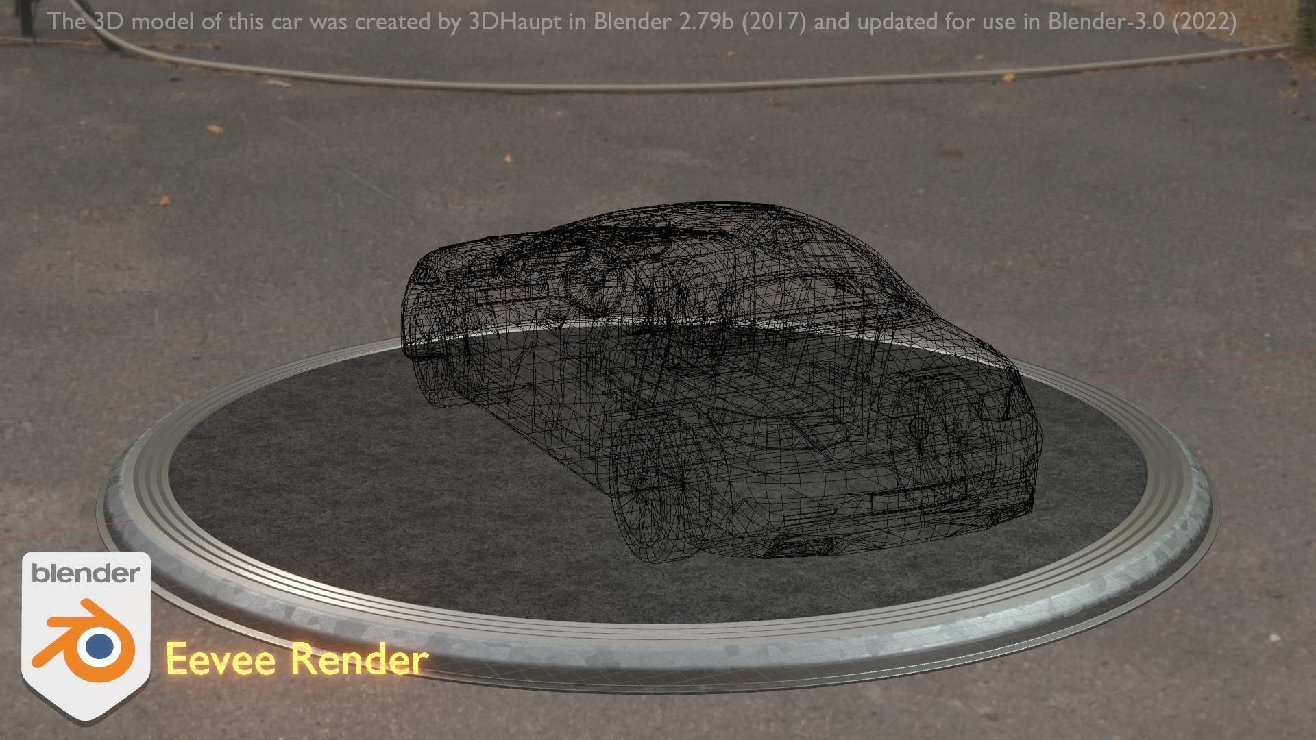 City Car 61 Upper Class Type-A Blue Low-poly 3D model_48