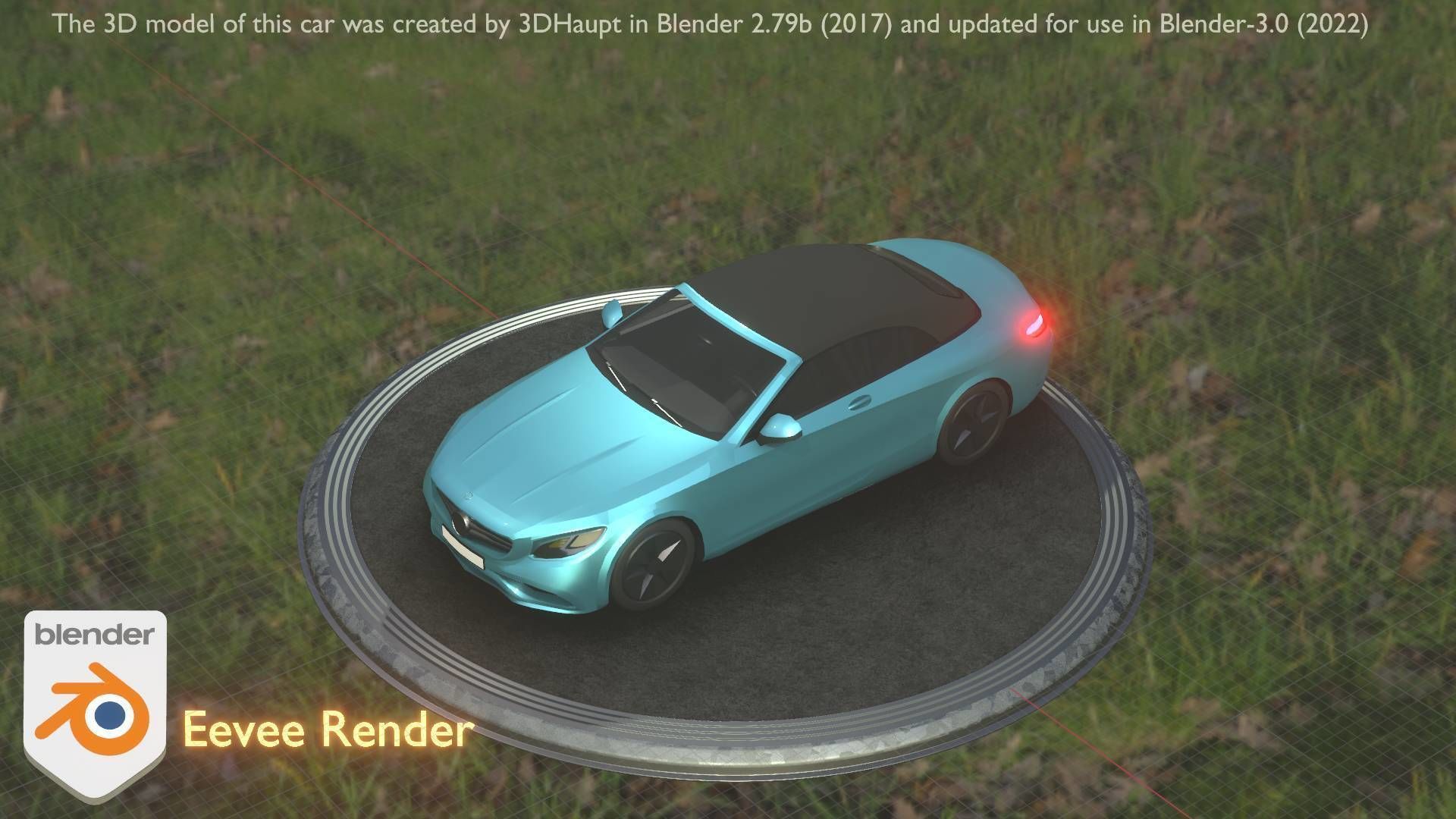 City Car 61 Upper Class Type-A Blue Low-poly 3D model_72