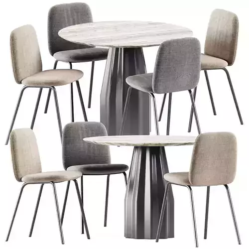 Burin Table by Viccarbe and Leda Chair by Miniforms