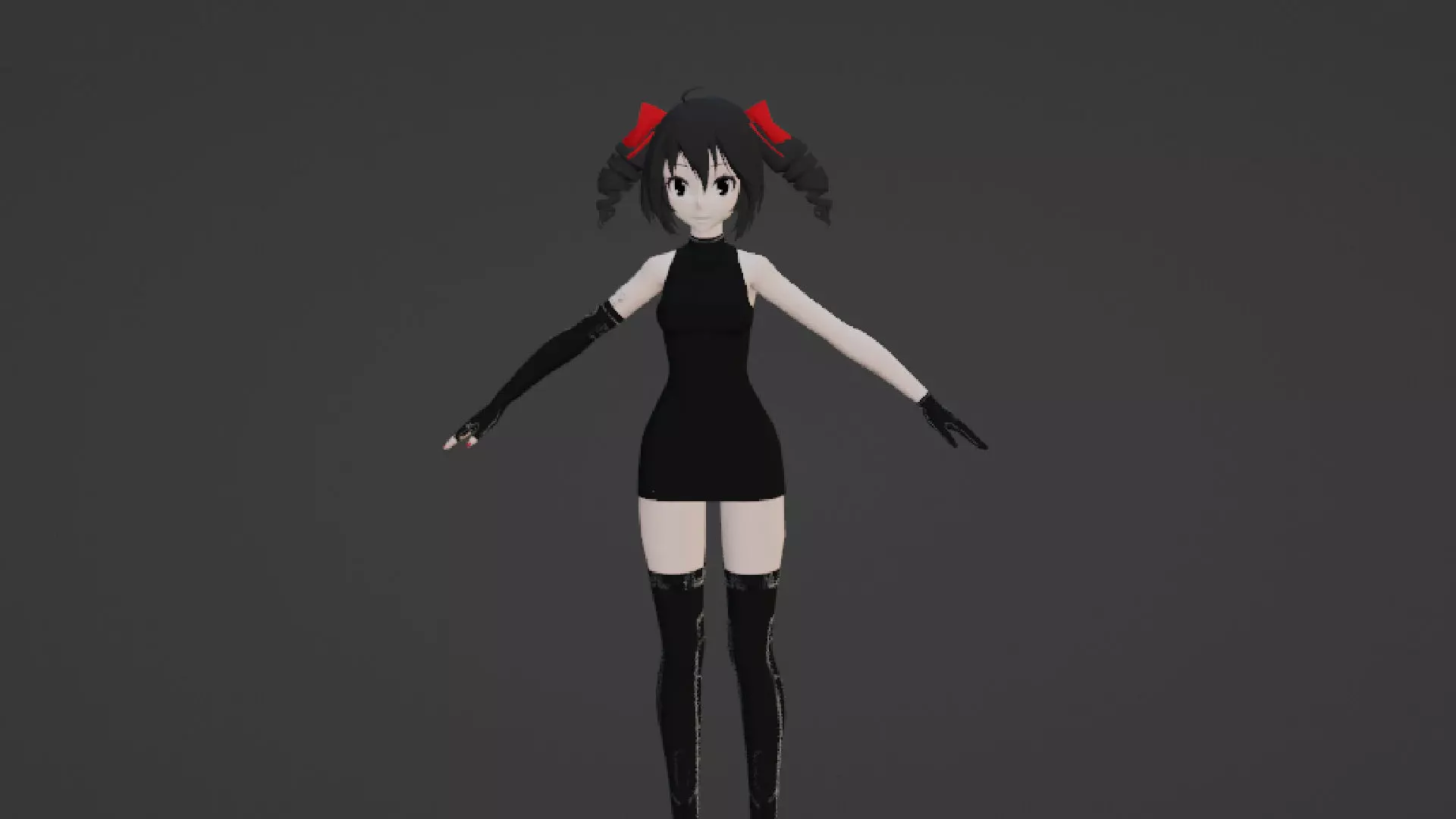 Maria anime girl in dress Low-poly 3D model