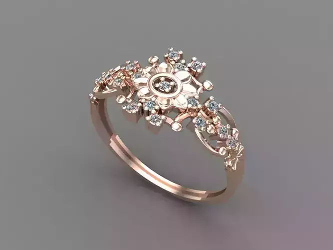 Womens Diamond Signet Ring Women Rings 3dmodels 3D print model