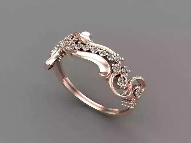 Womens Diamond Signet Ring Women Rings 3dmodels 3D print model