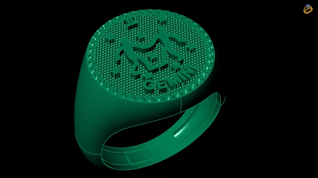 gemini  zodiac ring collection 3D print model_0