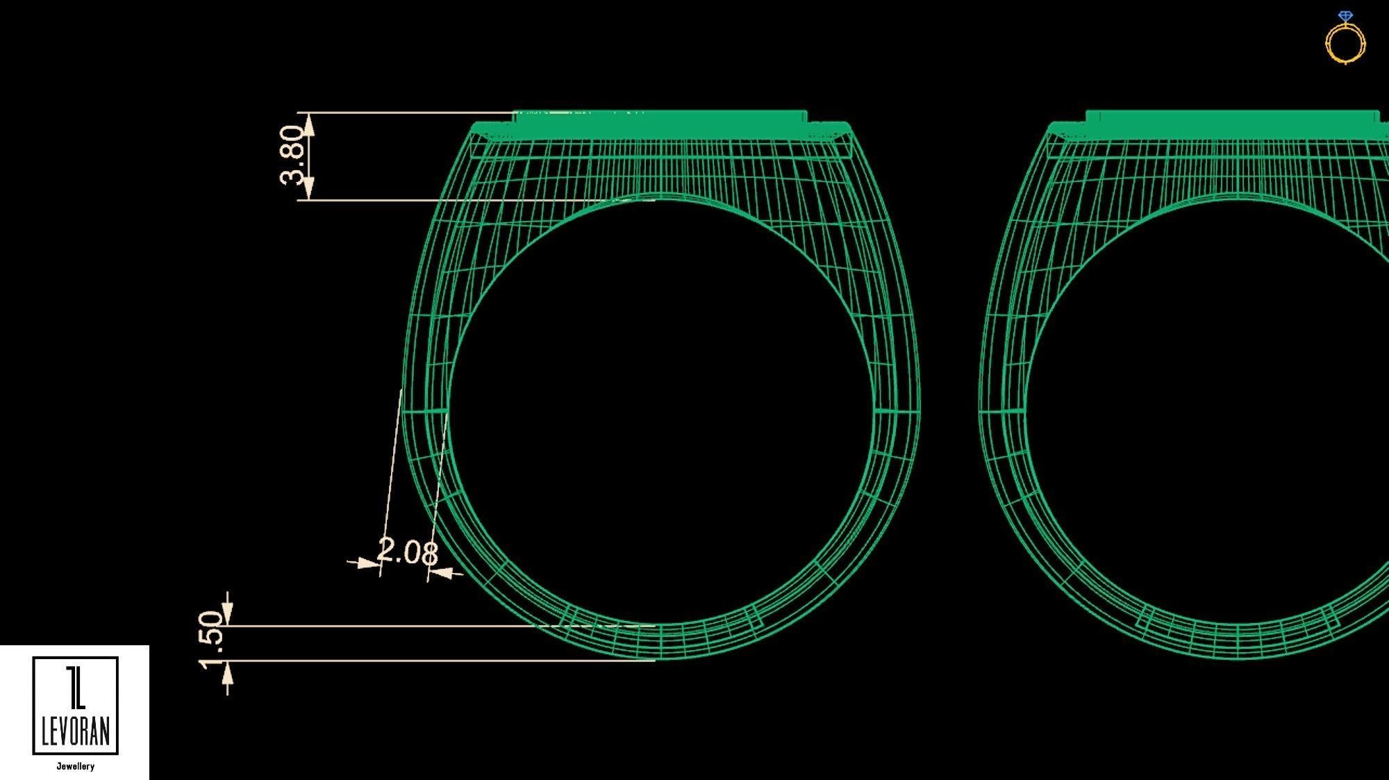 capricorn  zodiac ring collection 3D print model_4