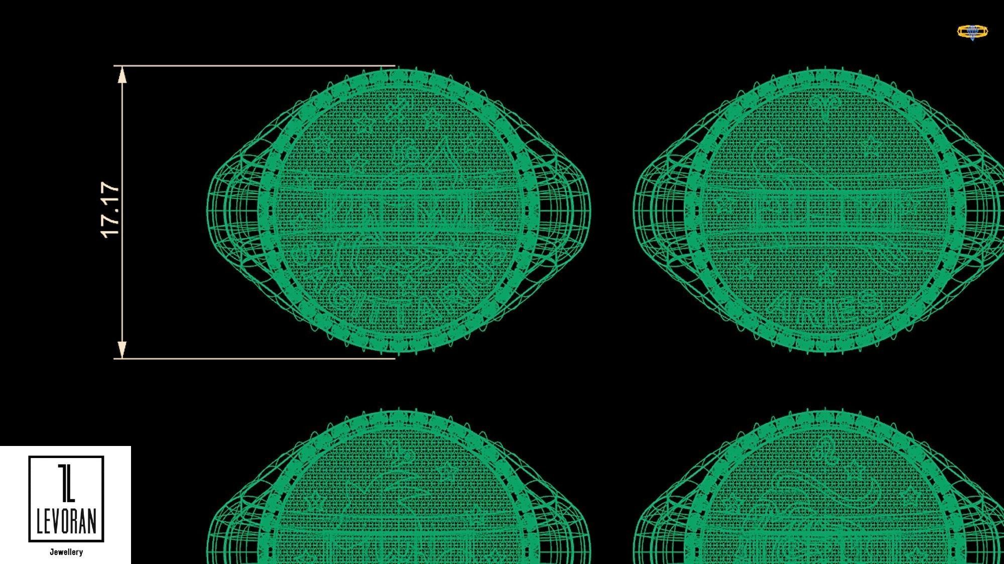 capricorn  zodiac ring collection 3D print model_5