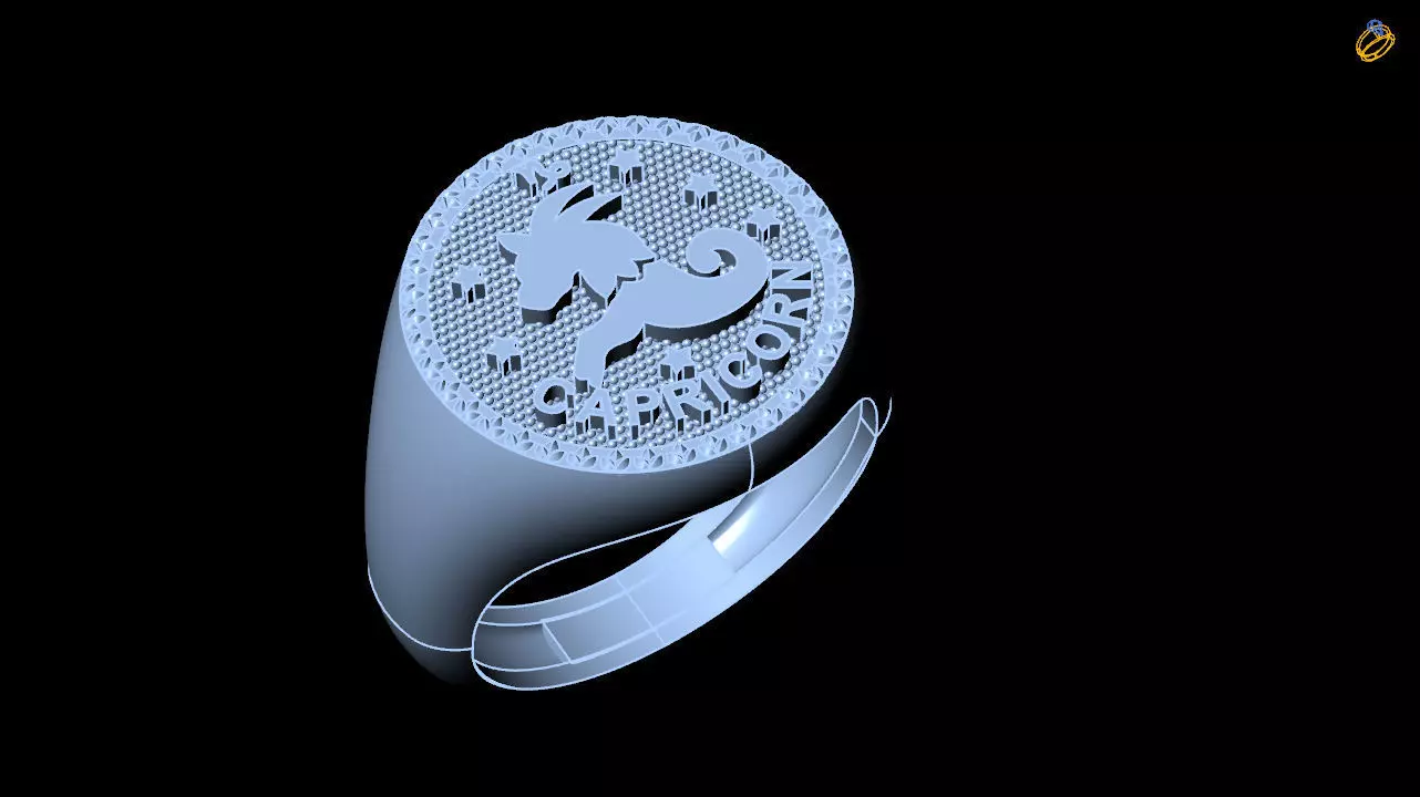 capricorn  zodiac ring collection 3D print model_0