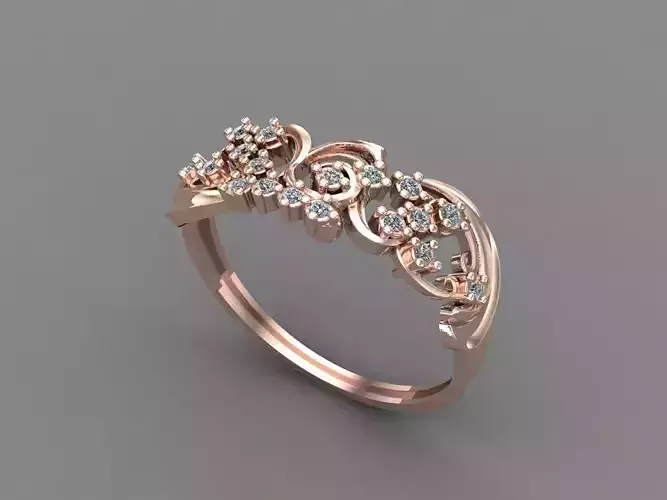 Womens Diamond Signet Ring Women Rings 3dmodels 3D print model