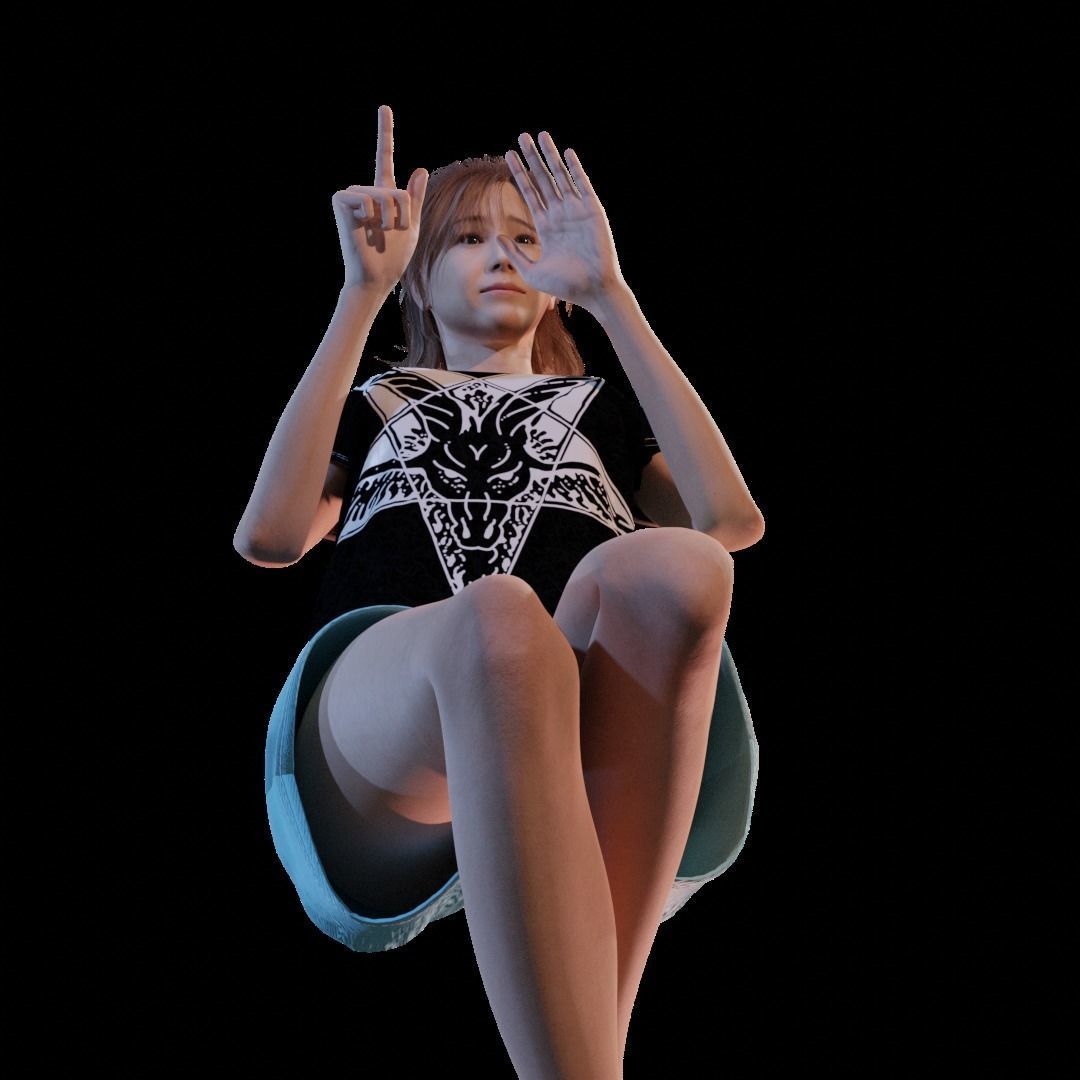 Teen Girl 3D model_5