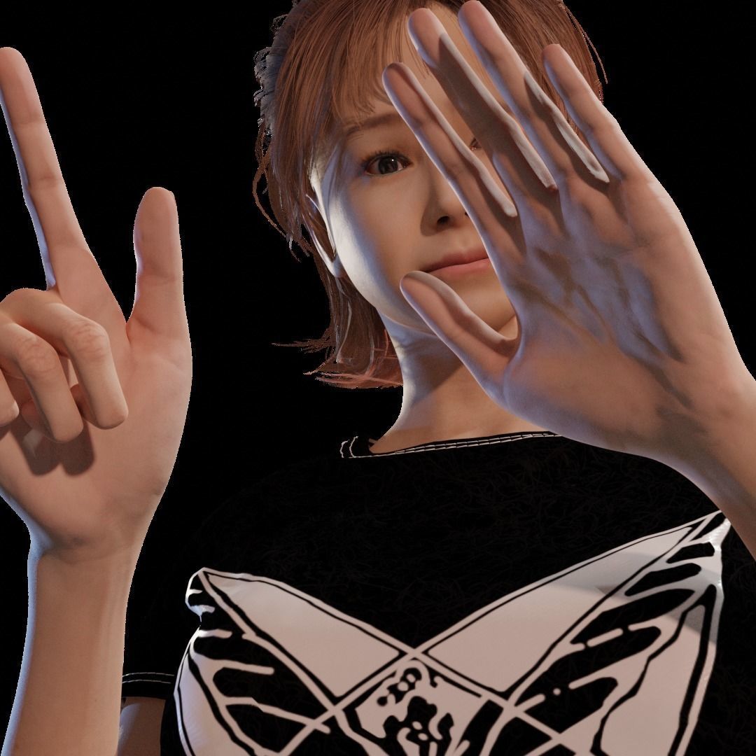 Teen Girl 3D model_2