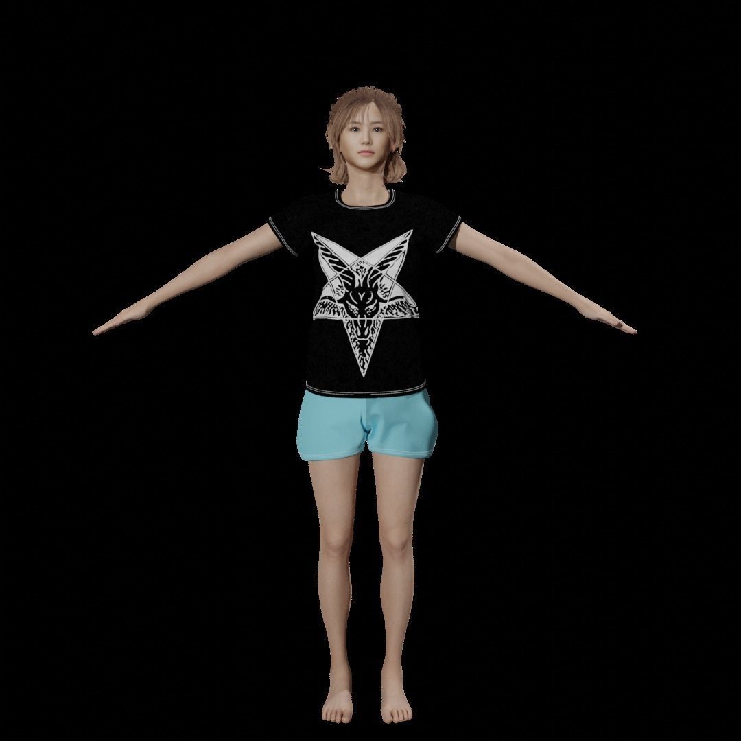 Teen Girl 3D model_16
