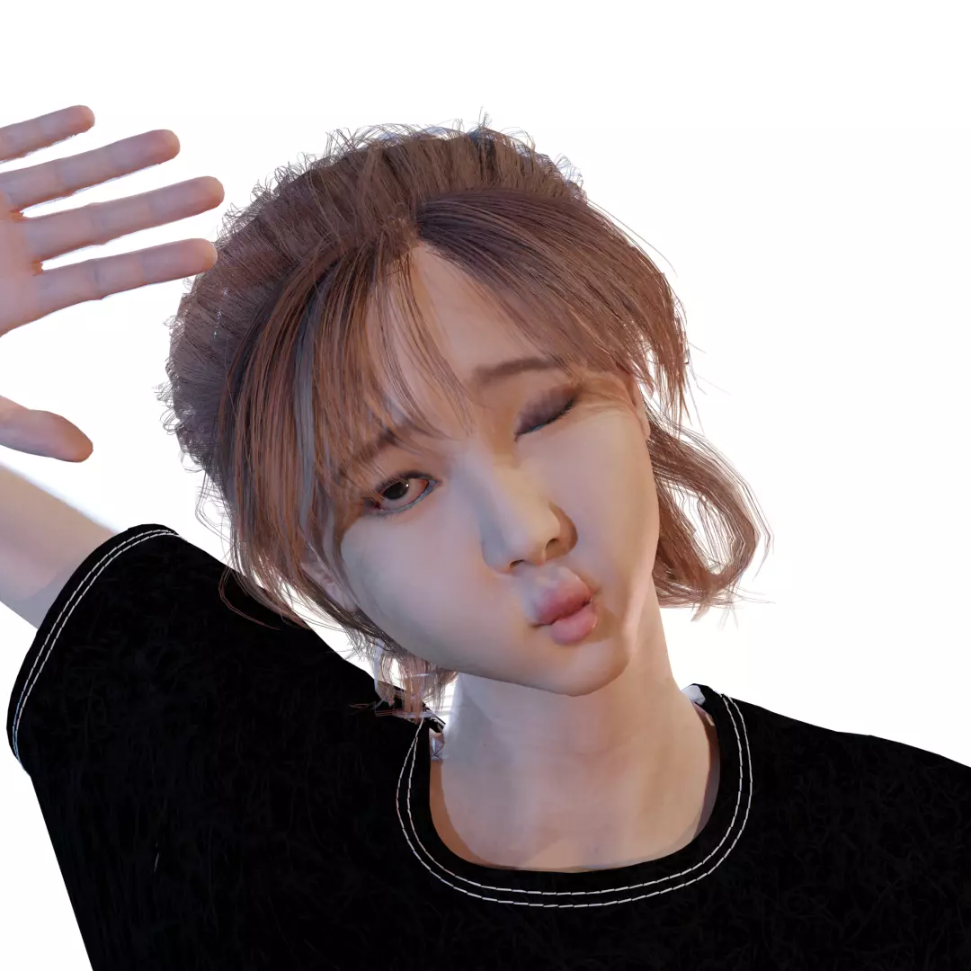 Teen Girl 3D model_0