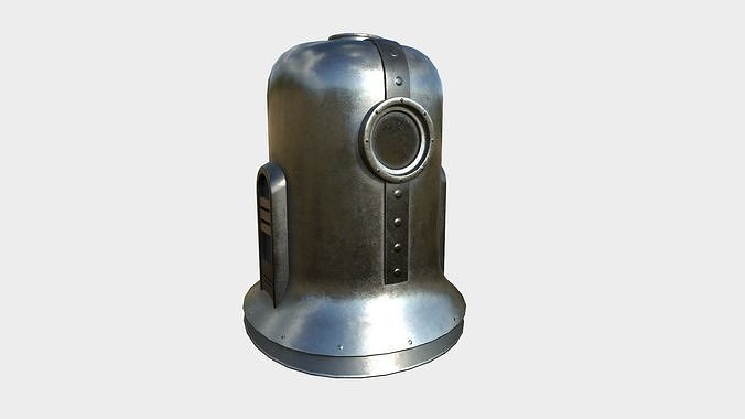 Old Diving Helmet C07 Steel - Character Design Fashion Low-poly 3D model