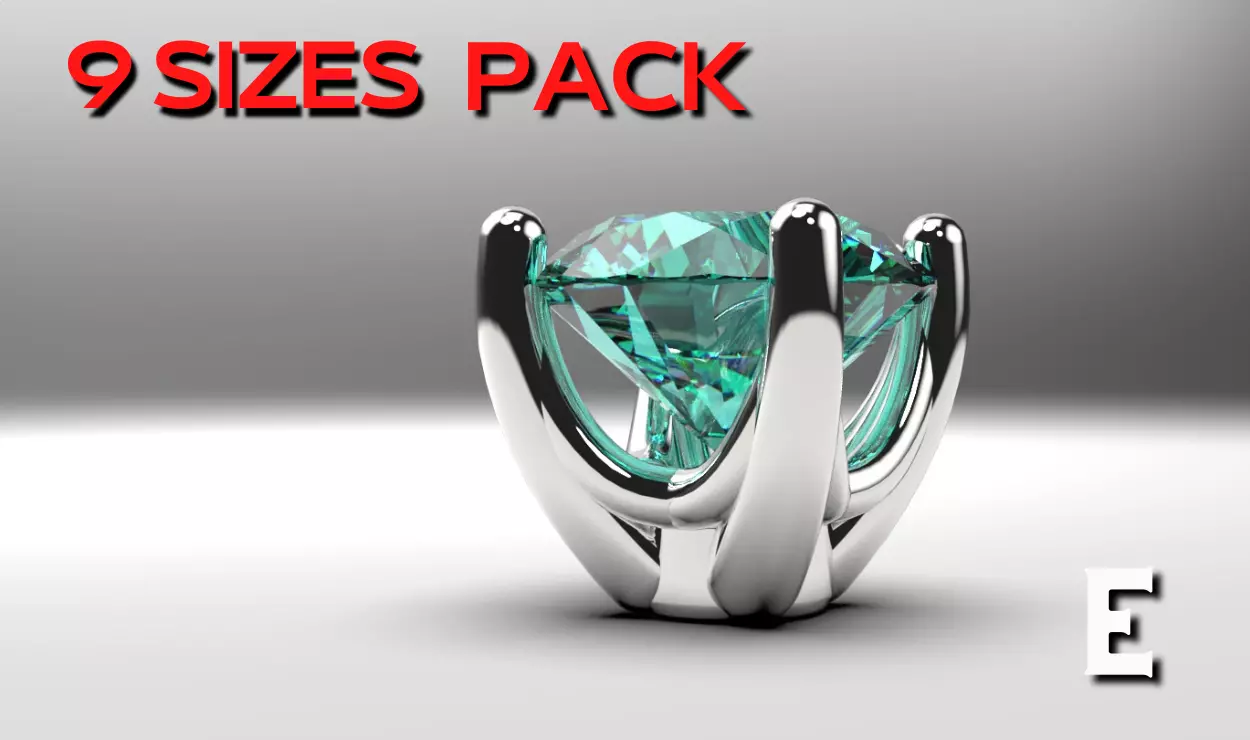a package of engagement solitaire ring hea or stud earrings 3D print model_0