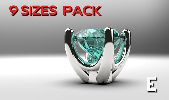 a package of engagement solitaire ring hea or stud earrings 3D print model