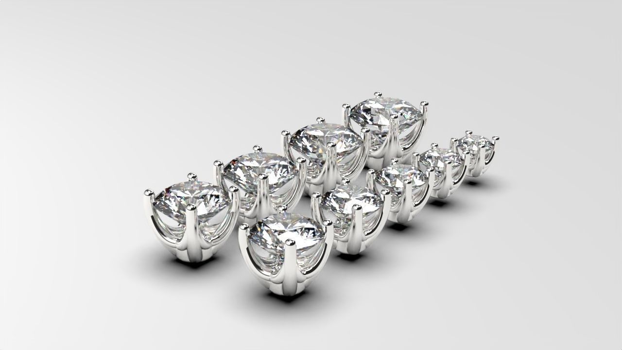 a package of engagement solitaire ring hea or stud earrings 3D print model_11