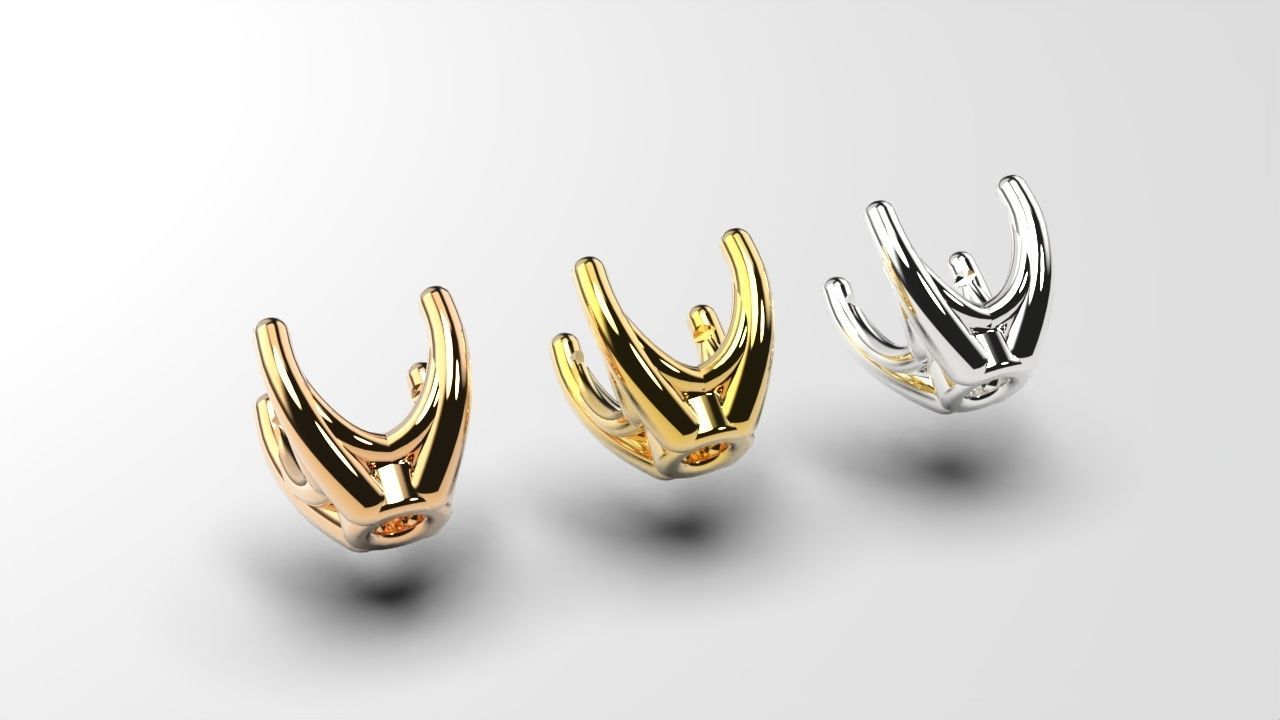 a package of engagement solitaire ring hea or stud earrings 3D print model_2