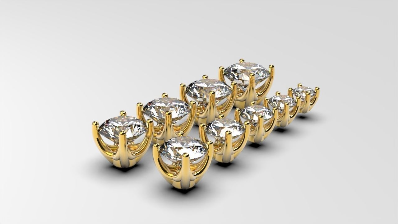 a package of engagement solitaire ring hea or stud earrings 3D print model_1