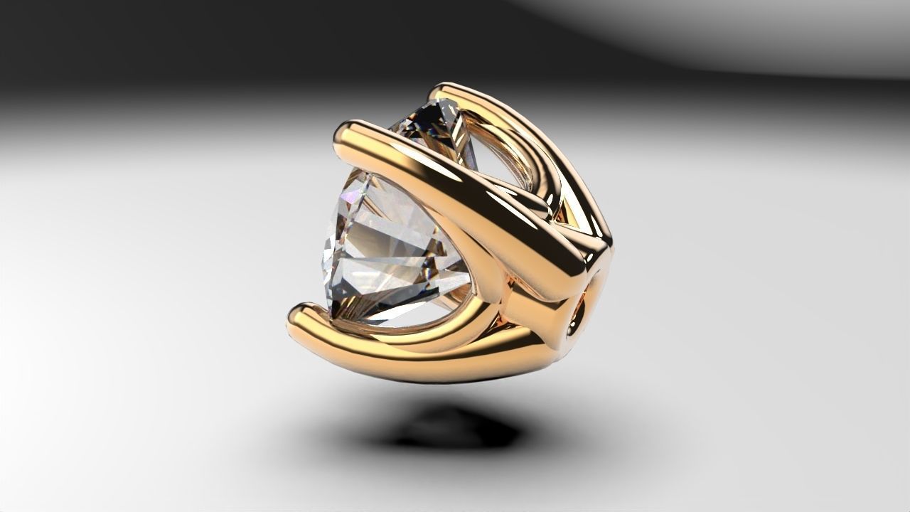 a package of engagement solitaire ring hea or stud earrings 3D print model_8