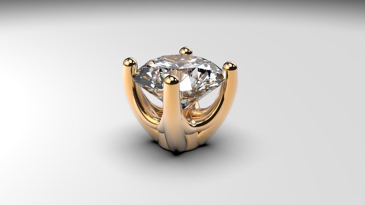 a package of engagement solitaire ring hea or stud earrings 3D print model_4
