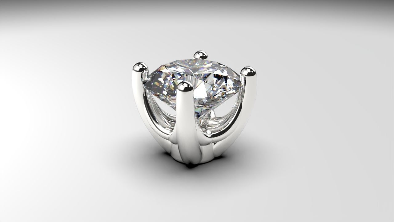 a package of engagement solitaire ring hea or stud earrings 3D print model_9