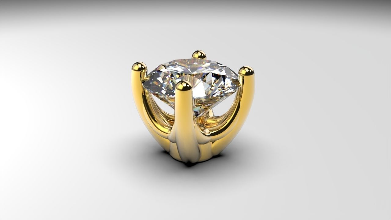 a package of engagement solitaire ring hea or stud earrings 3D print model_5