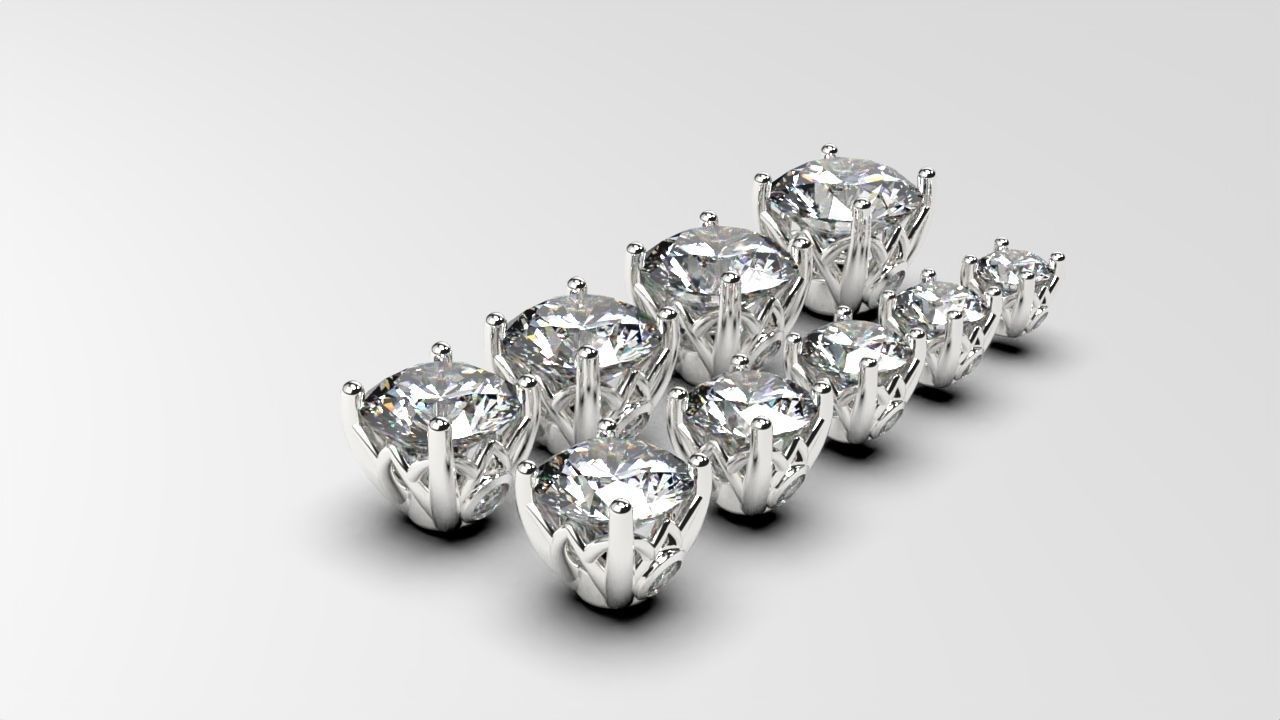 a package of engagement solitaire ring hea or stud earrings 3D print model_9