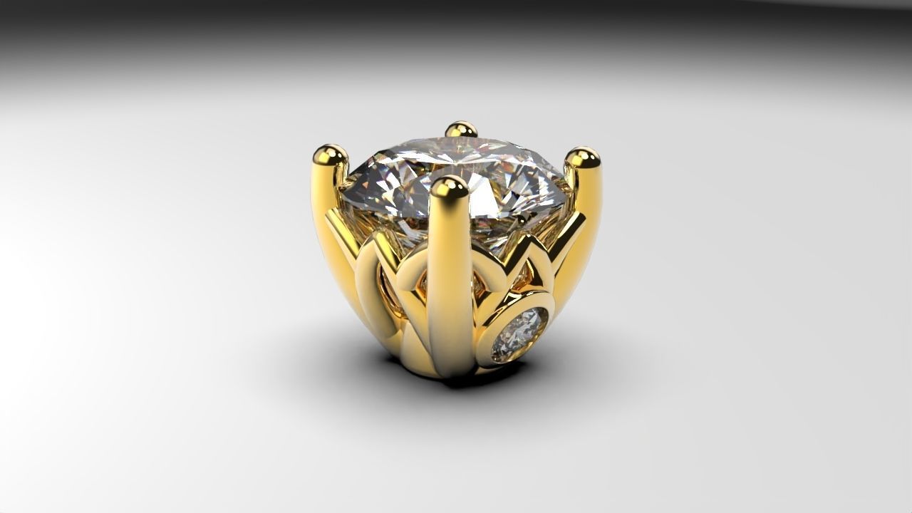 a package of engagement solitaire ring hea or stud earrings 3D print model_5