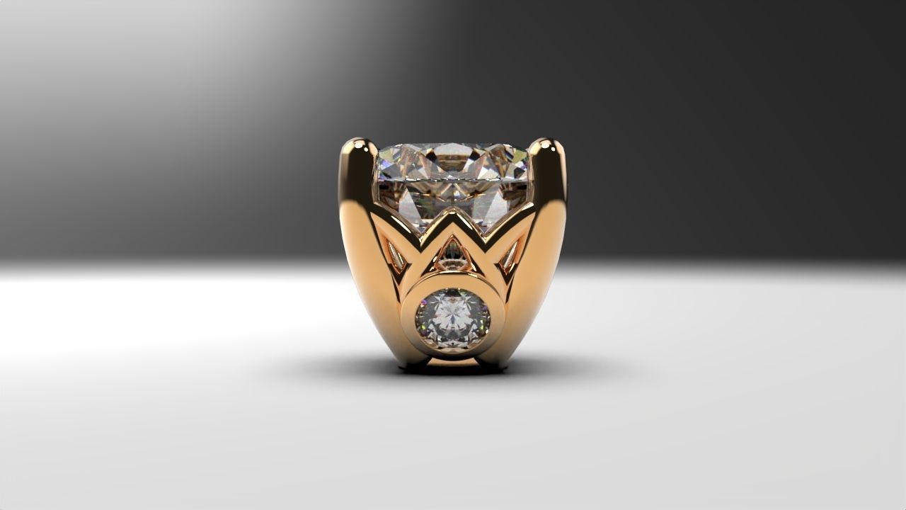 a package of engagement solitaire ring hea or stud earrings 3D print model_8