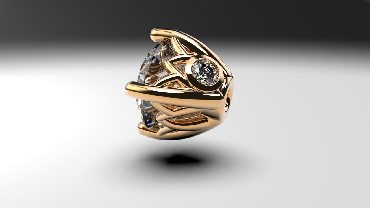 a package of engagement solitaire ring hea or stud earrings 3D print model_1