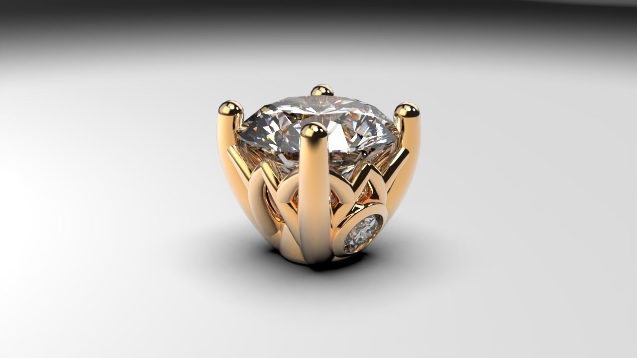 a package of engagement solitaire ring hea or stud earrings 3D print model_6